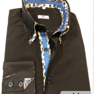 Camisa negra con detalles de diseño y azul 20